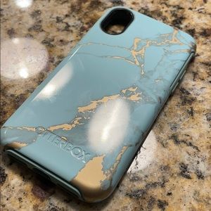 OtterBox iPhone X/xs case blue gold marble